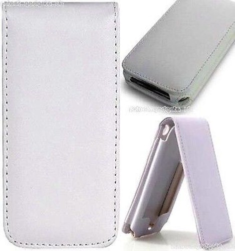 Custodia flip pelle bianca - in,